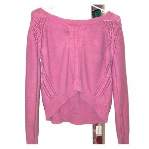 Pink Knitted Crop Sweater